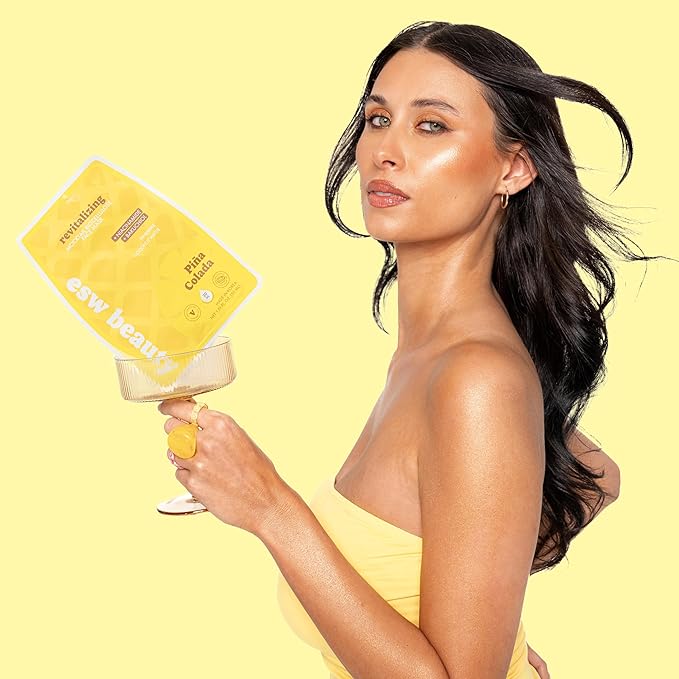 ESW Beauty Piña Colada Revitalizing Face Mask - Refreshing, Vegan Face Mask with Pineapple & Coconut Water for Glowing Skin
