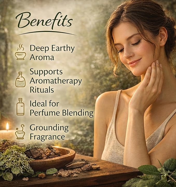 dève herbes Oakmoss Essential Oil (Evernia prunastri) Pure | Non-Sticky | Non-Greasy | Lightweight | Men & Women | All Skin Types | Steam Distilled 100ml (3.38 oz)