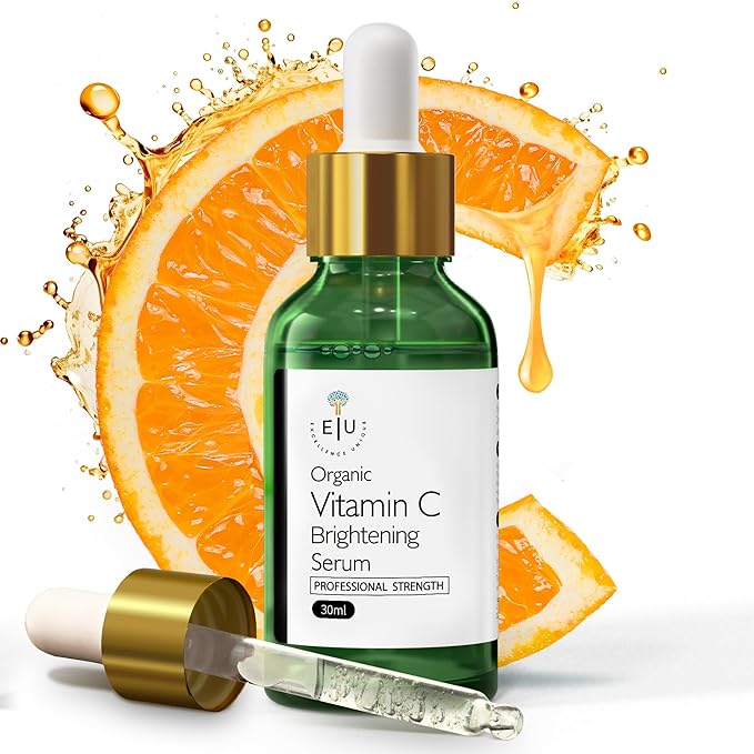 EU Pure Vitamin C Serum for Face - Vitamin C Serum - Anti-Aging - Brighten, Firm - Professional Strength, Organic, and Daily Moisturizer
