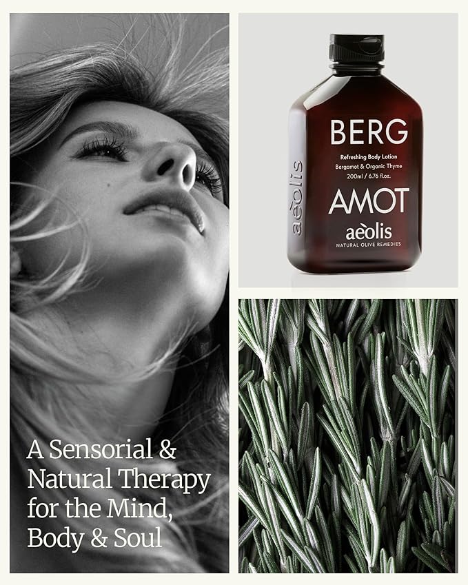 AEOLIS Refreshing Body Lotion with Bergamot & Thyme – Hydrating Moisturizer with Aloe Vera, Green Tea & Shea Butter – Non-Greasy, Vegan Skincare for All Skin Types – 6.76 fl oz