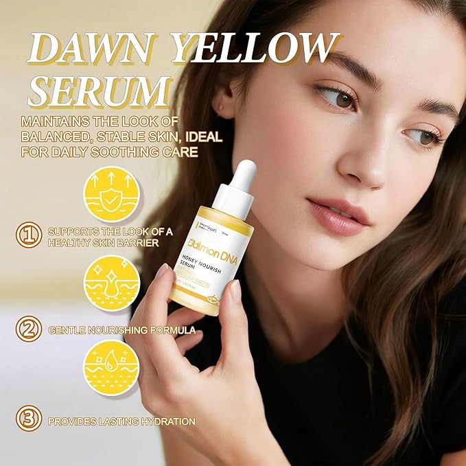 Salmon DNA PDRN Honey Nourishing Serum 30ml, Hydrating Soothing Face Serum with Panthenol, Korean Skin Care for Sensitive Blemish-Prone Skin, Calms The Look of Redness