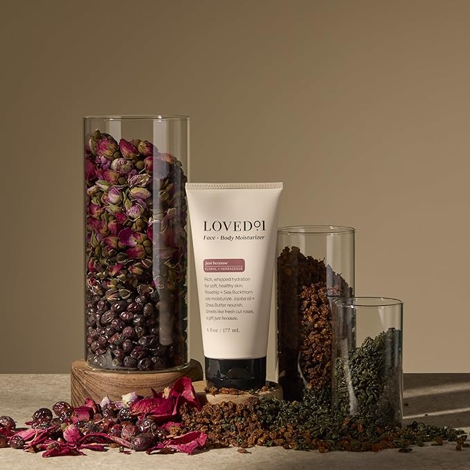 Loved01 Face & Body Moisturizer, John Legend Skincare, Just Because Floral Scent, Daily Shea Butter Cream, Hydrating Non-Greasy Formula, Vegan & Cruelty-Free, 2-Pack, 6 oz each