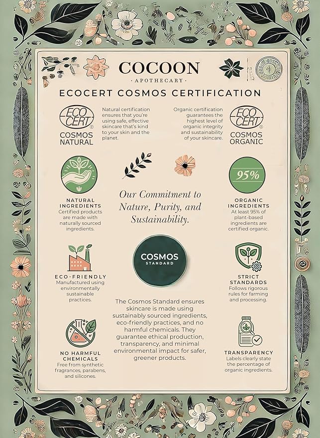 Cocoon Apothecary 2 fl oz Rosey Cheeks Facial Oil Serum | Ecocert Cosmos Natural | Facial Serum For Women, Dry Skin, Natural Ingredients Avocado Oil, Camellia Seed Oil, Rosehip CO2, Rose Absolute