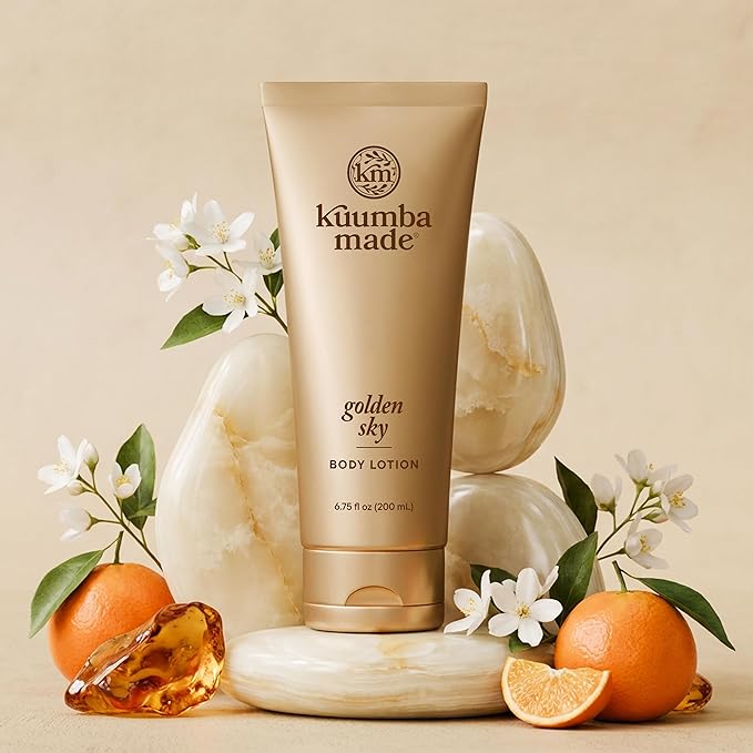 Kuumba Made Golden Sky Body Lotion, Hydrating Daily Moisturizer with Shea Butter & Botanical Oils, Vegan, 6.75 Oz