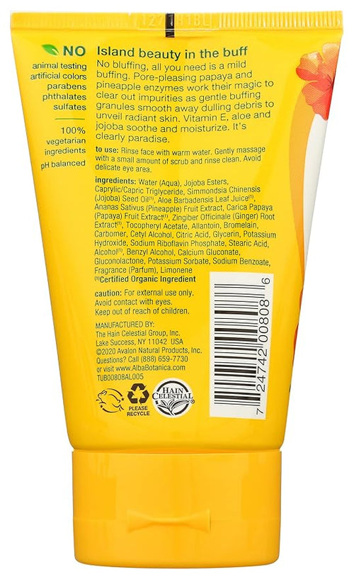 Alba Botanica Hawaiian Pineapple Enzyme Facial Scrub, 4 oz