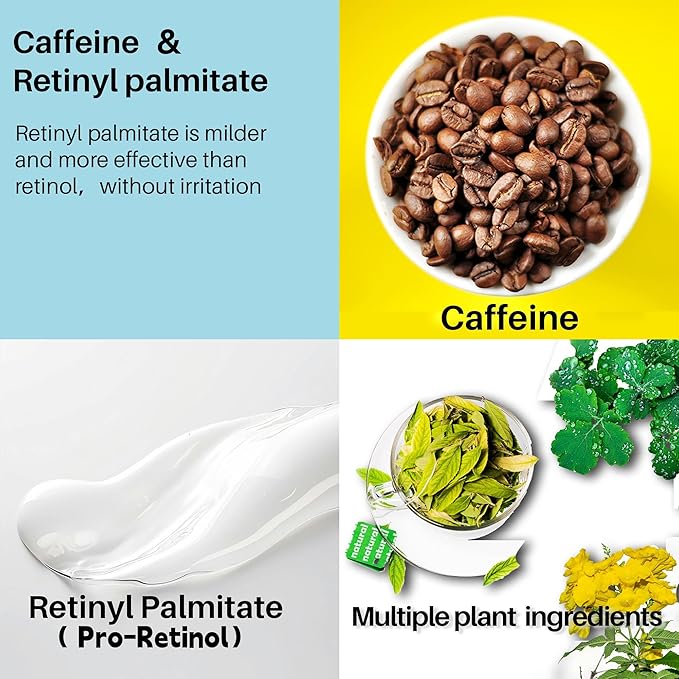 Caffeine Eye Cream for Dark Circles, Pro-Retinol Eye Serum Anti Aging to Reduce Wrinkles & Puffiness & Fine Lines, 0.67 fl oz / 20 mL
