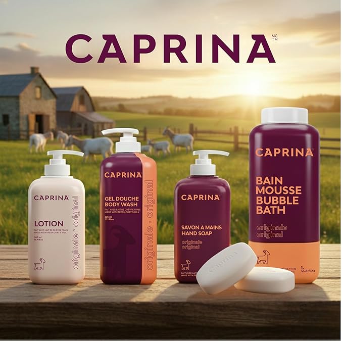 Caprina Goat’s Milk Body Lotion, 500 ml (16.9 oz), ORIGINAL, Hydrating Daily Moisturizer for Normal to Dry Skin