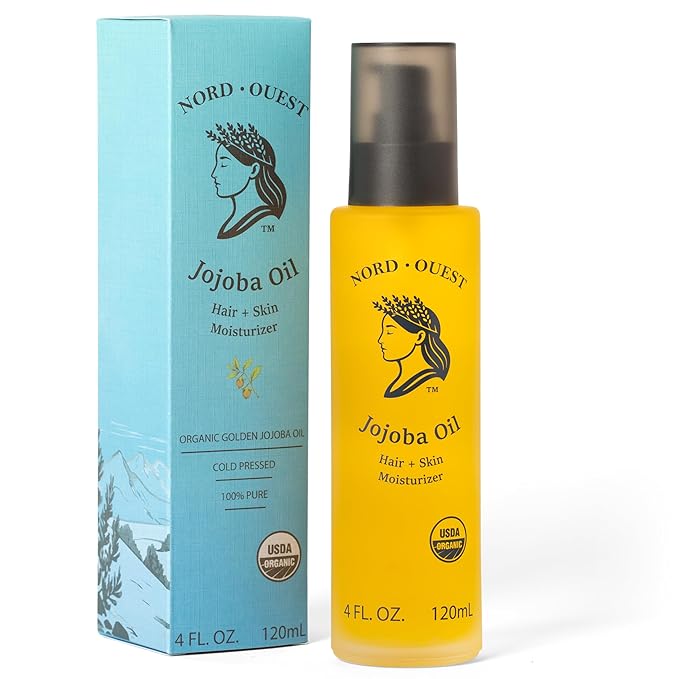 USDA Organic Jojoba Oil - 4 oz | Cold-Pressed & Natural Moisturizer for Face, Skin, Hair & Nails | Pure, Hexane Free Base Carrier Oil | Jojoba Oil Organic