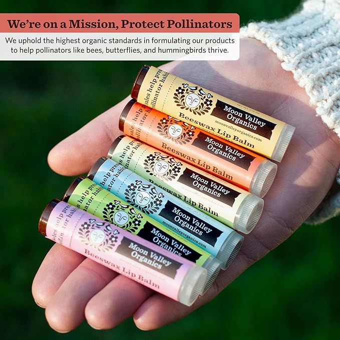 Moon Valley Organics Beeswax Lip Balm for Moisturizing Lips and Cuticles (ZINGY CINNAMON, 4 Count (Pack of 1))