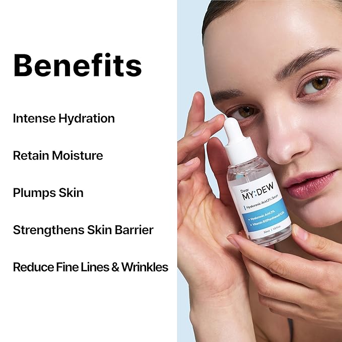 DearMYDEW 2% Hyaluronic Acid Serum with Vitamin B5, Hyalu B5 Intense Hydrating Serum for Face, Moisturizing, Anti-Aging for Fine Lines, Visibly Plumps Skin, Fast Absorbing, Korean Skincare, 1Fl Oz