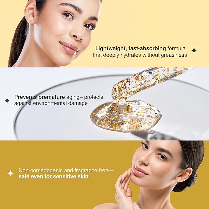 The Beauty Elixir Collagen Serum For Face with 24k Gold - Dermatologist Tested - Anti Aging, Ultra Hydrating, Fine Lines & Wrinkle Treatment - Clean Beauty Korean Skin Care for All Skin Types - 1.69oz