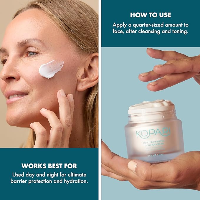 Kopari Moisture Whipped Ceramide Cream | Hydrate and Restore | Vegan Ceramides and Moisture-Retaining Hyaluronic Acid | 2.1 oz