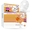 esfolio Vitamin C Essence Mask Sheet – Hydrating Face Mask, Antioxidant-Rich Korean Skincare for Radiant & Glowing Skin, Deep Moisturizing Sheet Mask for All Skin Types (Pack of 10)