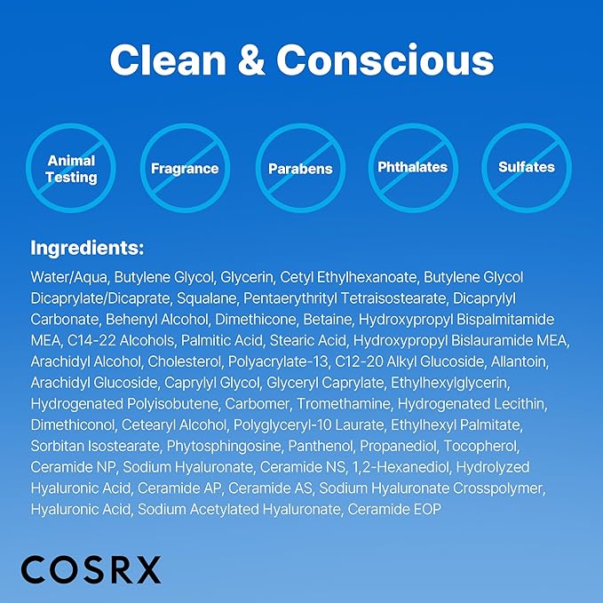 COSRX Ceramide Skin Barrier Moisturizer for Face with 7 Ceramides, Hyaluronic Acid & Panthenol for All Skin Types, 2.7 Fl. Oz, Korean Skin Care