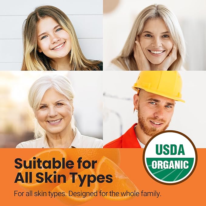 | USDA Organic Orange Lip Balm – 70% Jojoba Oil with Beeswax – Natural Orange Essential Oil – Nourishes & Softens Dry Lips – 2-Pack (0.15 oz / 4.6 g Each)