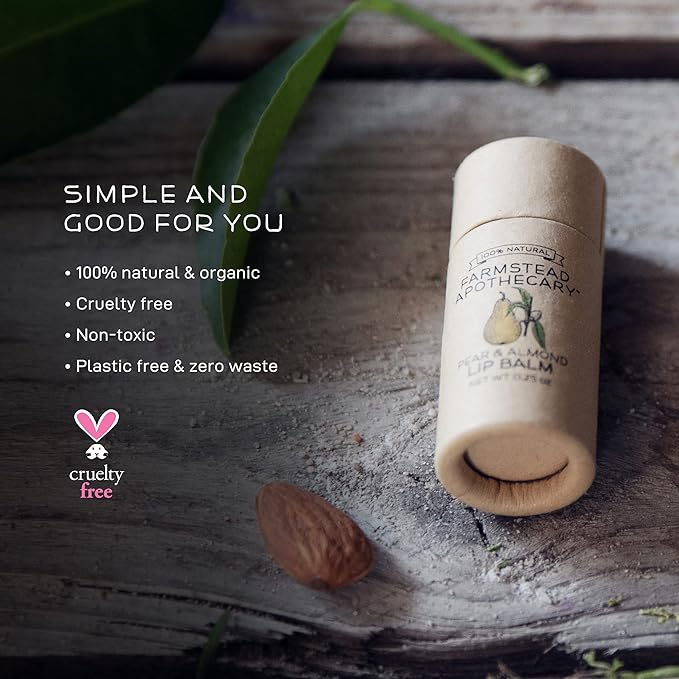 Farmstead Apothecary Lip Balm (Pear & Almond, 2 Pack)