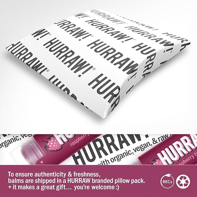 Hurraw! Raspberry Tinted Lip Balm, 3 Pack: (Sheer Berry Tint) Organic, Certified Vegan, Cruelty and Gluten Free. Non-GMO, 100% Natural Ingredients. Bee, Shea, Soy and Palm Free. Made in USA