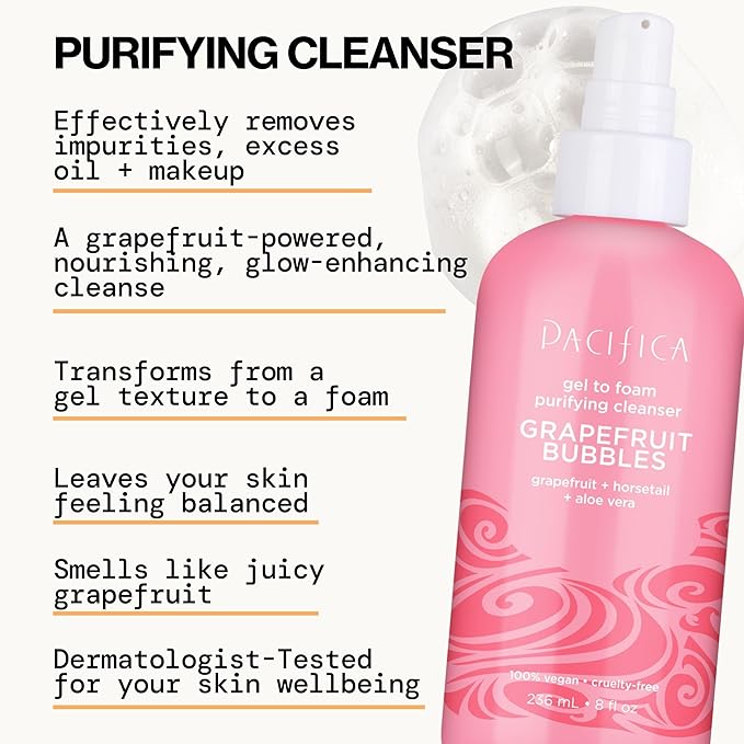 Pacifica, Face Wash Foam Grapefruit, 8 Ounce
