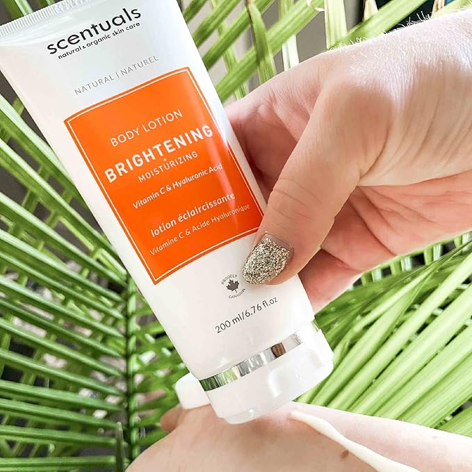 Body Lotion Brightening Cream, Moisturizer Made With Hyaluronic Acid and Vitamin C, Scented with Essential Oil Blend Citrus, Brightening Serum, Cruelty Free, Natural Skin Care Products, 200 ml