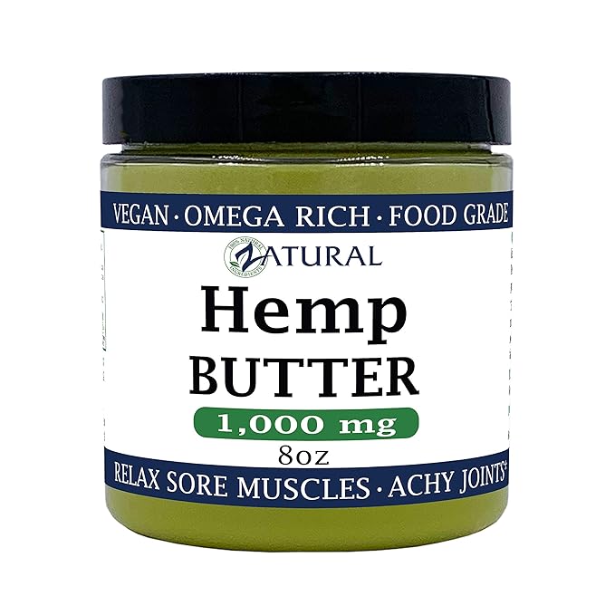 Zatural Hemp Butter 1,000mg Handcrafted Vegan, Soothing, Moisturizing, Food Grade