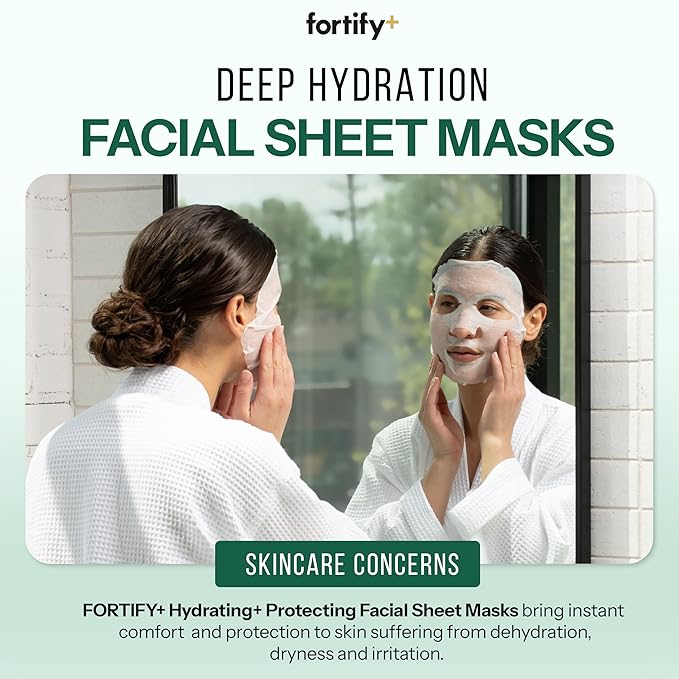 Fortify Skincare Face Mask with Retinol and Collagen - Dermatologist Tested, Anti Aging - Firming & Barrier Protecting - 3-in-1: Detox - Treat- Boost - Clean Beauty, Korean Skin Care, 10 Sheet Masks
