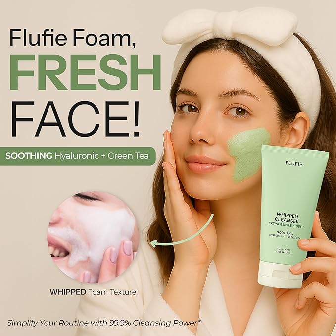 Whipped Facial Cleanser with Hyaluronic Acid & Green Tea – Deep Hydration & Gentle Pore Care – Dermatologist Tested, Anti-Aging, Korean Skin Care – Vegan, Cruelty-Free, Paraben-Free – 4.4 oz