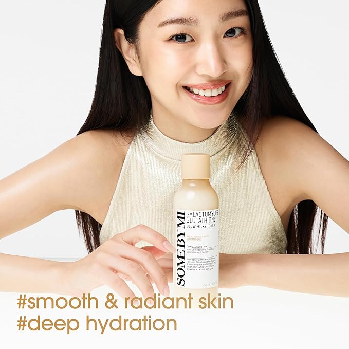 SOME BY MI Galactomyces Glutathione Glow Milky Toner - 6.76Oz, 200ml - Hydrating Korean Milky and Rice Toner with Glutathione & Vitamin C for Smooth, Radiant Skin - Korean Skin Care