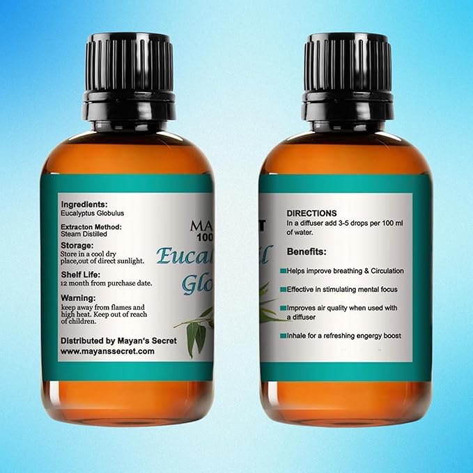 Pure Carrier and Essential Oils for Skin Care, Hair, Body Moisturizer for Face-Anti Aging Skin Care (Eucalyptus Globulus Oil, 4oz)