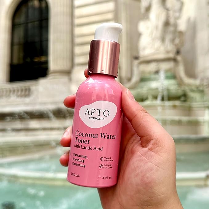 APTO Coconut Water Toner w/Lactic Acid: Daily Hydrating, Clarifying & Exfoliating Facial Toner for Skin That's Smooth, Fresh & Revitalized, 4 fl. oz.