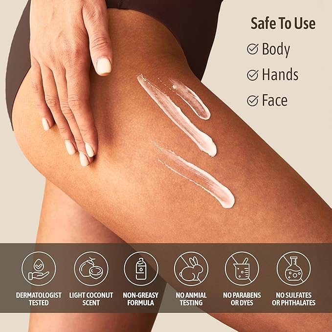 NATURE WELL Coconut Oil Moisturizing Cream for Dry Skin – Deep Hydration Lotion for Face, Body & Hands, Spa Quality Skincare, Softens & Smooths, Non-Greasy, Fast Absorbing, Vitamins A C E (10 Oz)