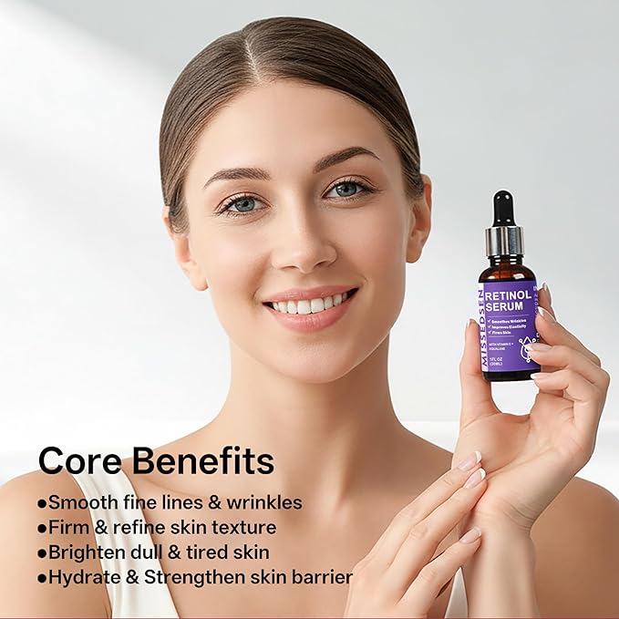 Retinol Serum for Face anti aging with Squalane Oil & Vitamin E Oil for Skin Care Night Repair Serum for Oily, Combination, Dry & Mature Skin for Daily Use 1Fl oz