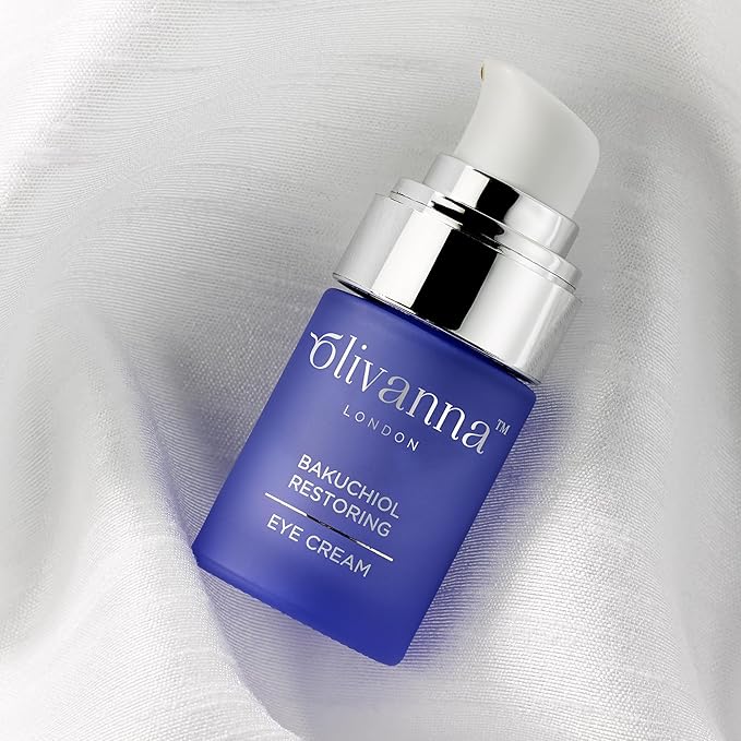 Olivanna Bakuchiol Restoring Eye Cream - Elderflower Extract Reduces Visibility of Dark Circles - Hyaluronic Acid and Glycerin Moisturizes - 0.5 oz