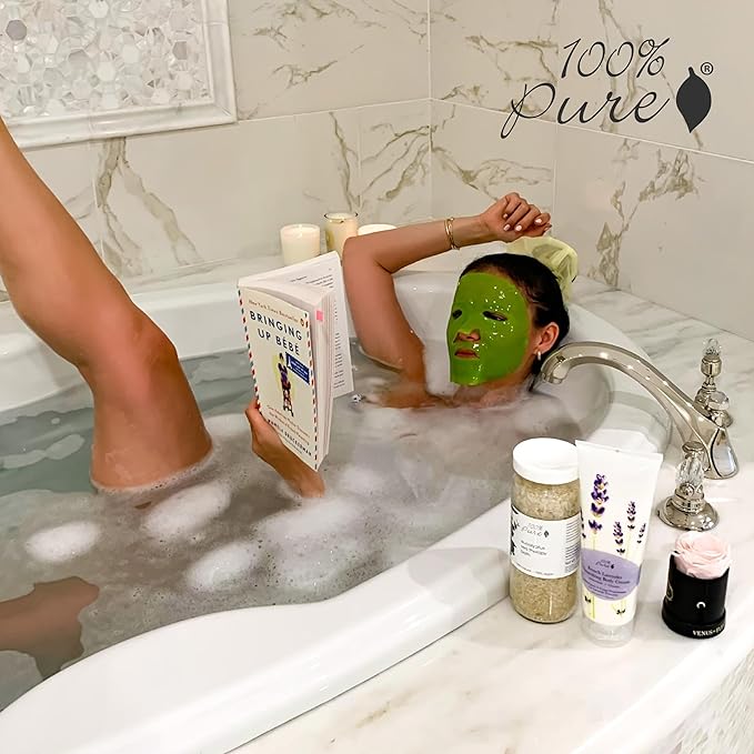 100% PURE Green Tea Water Bomb Mask (1 PC), Hydrating Face Mask with Hyaluronic Acid, Skin Care, Anti-Aging, Toning and Soothing Face Care - 1 PIECE