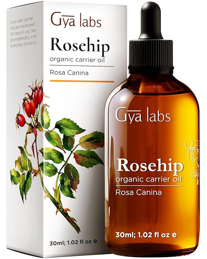 Gya Labs Seabuckthorn Oil for Skin (1.69 fl oz) & Rosehip Oil for Face (1 fl oz) Set - Aromatherapy Grade Essential Oils Set