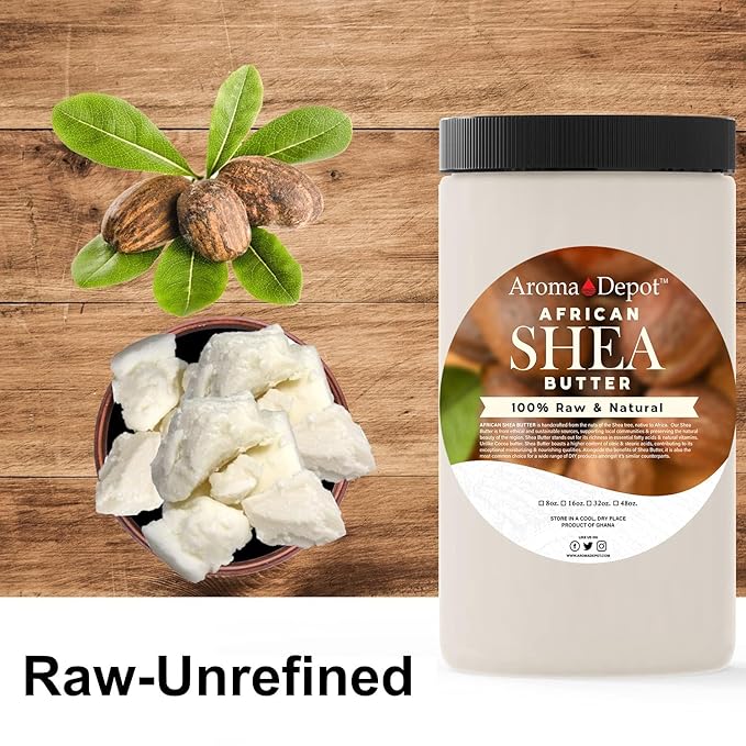Raw African Shea Butter 8 oz. Container Ivory/White Grade A 100% Pure Natural Unrefined Fresh Moisturizing. Ideal for Dry and Cracked Skin. Can be use in Body, Hair and Face. (3 PACK)