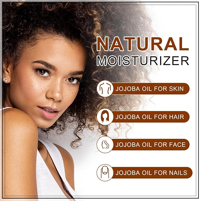 Yoken Pure Jojoba Oil Organic USDA Certified 16 fl oz, 100% Natural Jojoba Oil for Hair, Skin & Face, Cold Pressed Unrefined, Deeply Body Moisturizer Jojoba Carrier Oils for Essential oil Mixing