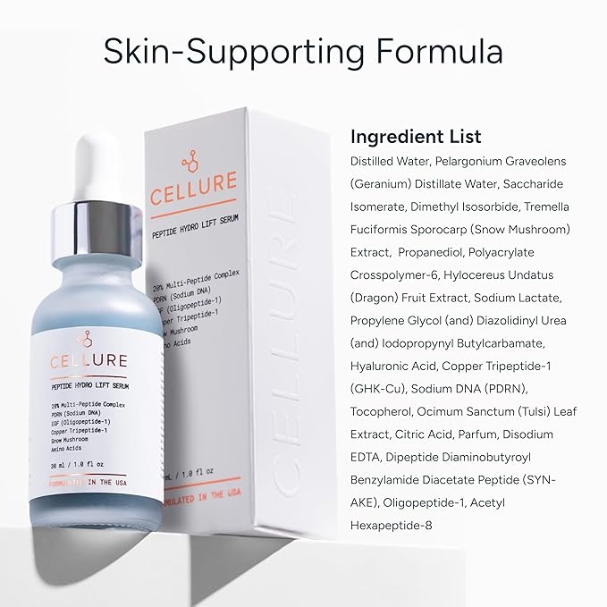 Peptide Hydro Lift Serum – Multi Peptide Firming & Smoothing Face Serum with Copper Peptides & Hyaluronic Acid, 1.0 fl oz (30 mL)