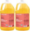 Cliganic Jojoba Oil Non-GMO, Bulk Gallon 128oz | 100% Pure for Skin, Hair & Face, Cold Pressed Natural Hexane Free - Hair Relaxer (Pack of 2)