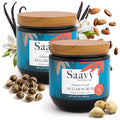 Saavy Naturals Body Scrub - Scented Sugar Vanilla Extract, Natural Body Scrub & Vegan Exfoliating with Vitamin E, Gentle for Sensitive Skin – Made in USA – Tahitian Vanilla (2 Packs) - 12 oz
