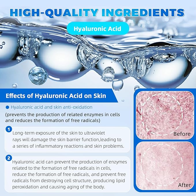 3% Hyaluronic Acid Serum Ultra-Hydrating Vials 30 pcs - 3% Hyaluronic Acid Serum For Face - Single Use Hyaluronic Acid Tubes - Intensive Moisturizing, Skin Tightening, Emergency Repair, Anti-Aging