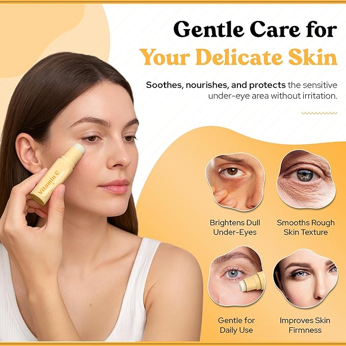 Bella Bliss Vitamin C Eye Balm Stick – Lightweight Under Eye Cream for Puffiness, Dark Circles & Wrinkles – Made in Korea – 0.35 oz / 10 g – Pack of 2