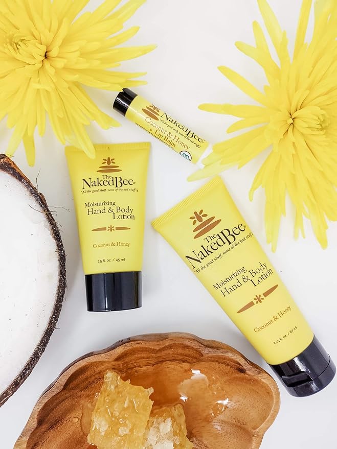 The Naked Bee Nourishing Body Lotion for All Skin Types (2.25 oz) Moisture Replenishing Lotion for Dry Skin with Coconut & Honey