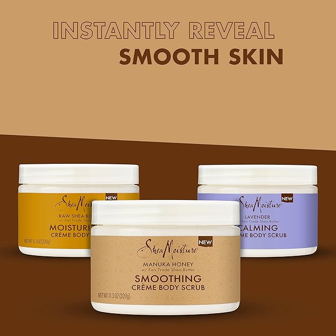 SheaMoisture Smoothing Body Scrub Manuka Honey To Reduce Rough Skin Exfoliating Body Scrub with Fair Trade Shea Butter 11.3 oz (Pack of 2)