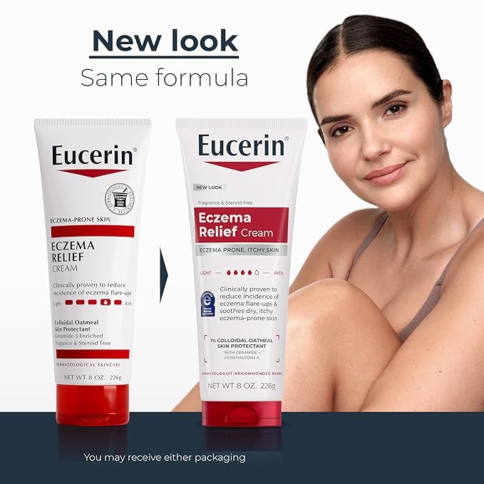 Eucerin Eczema Relief, Full Body Lotion, Moisturizing Eczema Cream with Colloidal Oatmeal (Skin Protectant) and Ceramide 3, 8 Oz Tube