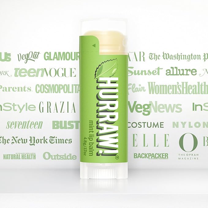 Hurraw! Mint Lip Balm: Organic, Certified Vegan, Cruelty and Gluten Free. Non-GMO, 100% Natural Ingredients. Bee, Shea, Soy and Palm Free. Made in USA