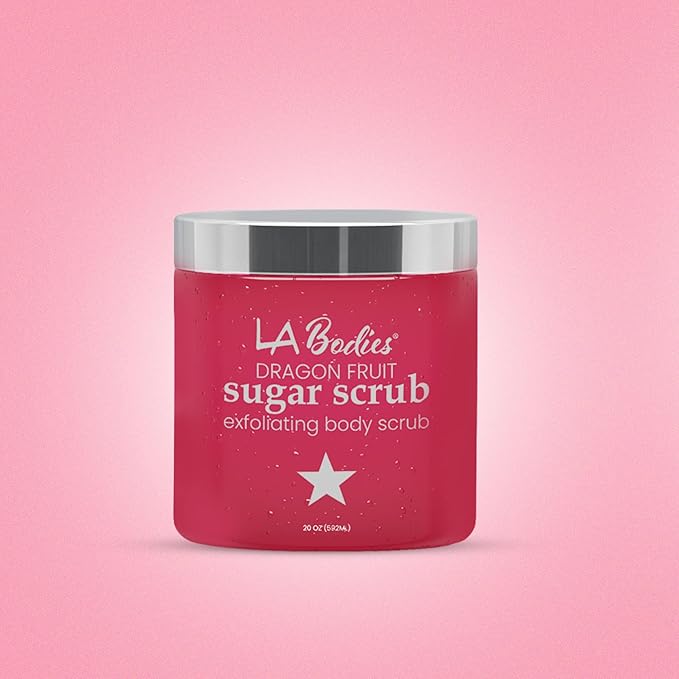 Sugar Scrub Exfoliating with Dragon Fruit and Other Natural Ingredients for Body Scrub and Foot Scrub - Soft Scrub for Nourishing Essential Skin Care, 20 oz (592 mL), Made in USA
