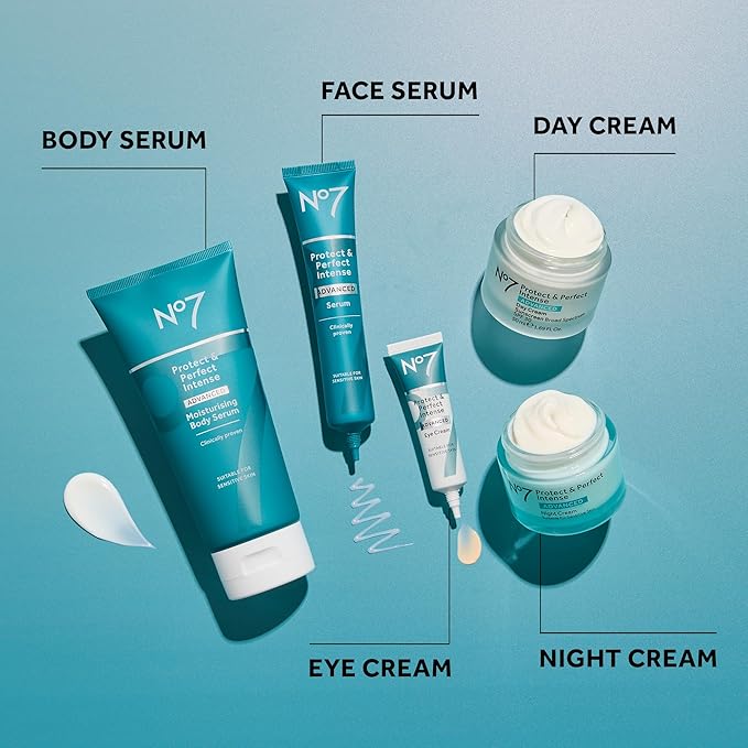 No7 Protect & Perfect Eye Cream - Intense Advanced Under Eye Cream for Dark Circles - Enriched with Hydrating Hyaluronic Acid and Nourishing Shea Butter to Revive Tired-Looking Eyes (0.5 Fl Oz)