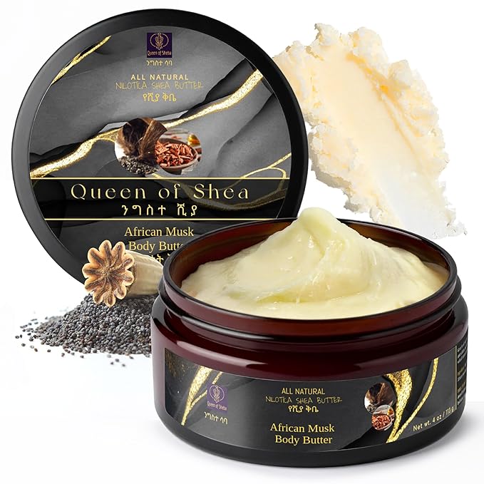 African Shea Butter Raw Organic Shea Butter for Skin 2 Oz African Musk – USDA Organic Certified All-Natural Moisturizer for Face, Hair and Body Care, Suitable for All Skin Types