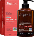 Cliganic Non-GMO Jojoba Oil for Skin, Hair & Face (8oz) | 100% Pure, Natural Cold Pressed Unrefined Hexane Free