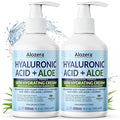 Alozera Hyaluronic Acid Face & Body Lotion with Aloe Vera, Daily Moisturizing Lotion for Dry Skin Hydration & Refresh, Non-Greasy, Lightweight, Fragrance-Free Moisturizer, 16.9 oz (2-Pack)